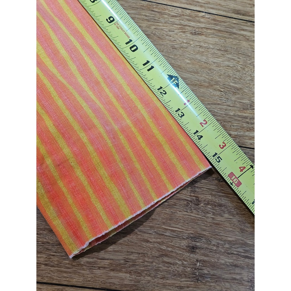 Vintage Marimekko Finland Dress Womens 6 Orange Yellow Stripe Cotton Mod Retro - Picture 9 of 10